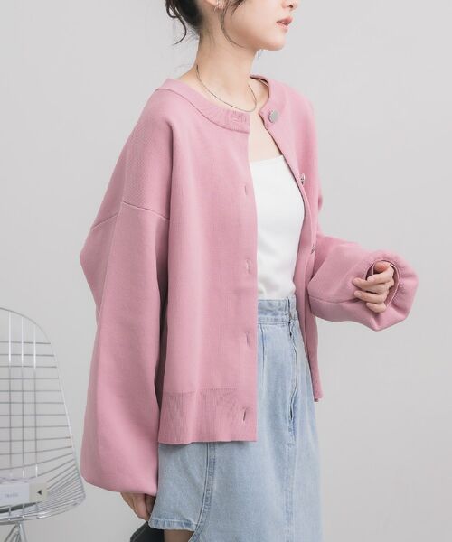 RETRO GIRL（レトロガール）の「ポリNTカーディガン（カーディガン/ボレロ・レディース・オフホワイト/ピンク/ブラック・FREE）」の3枚目の写真