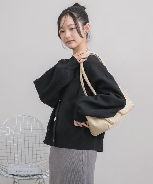 RETRO GIRL（レトロガール）の「ポリNTカーディガン（カーディガン/ボレロ・レディース・オフホワイト/ピンク/ブラック・FREE）」の18枚目の写真