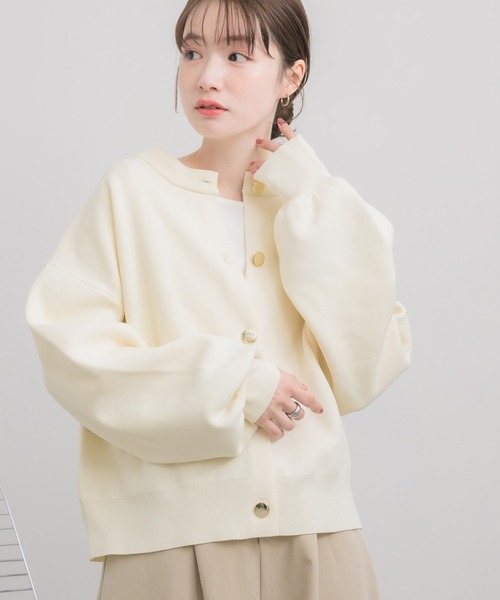 RETRO GIRL（レトロガール）の「ポリNTカーディガン（カーディガン/ボレロ・レディース・オフホワイト/ピンク/ブラック・FREE）」の2枚目の写真