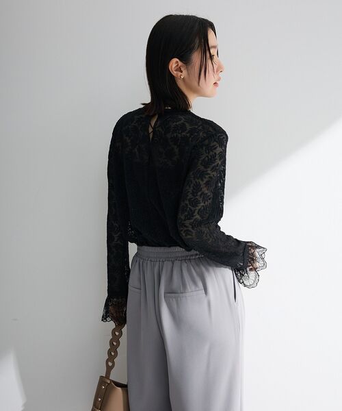 Green Parks(グリーンパークス)の「総レースプルオーバー(Tシャツ/カットソー・レディース・ブラック/ホワイト系その他2・FREE)」の9枚目の写真