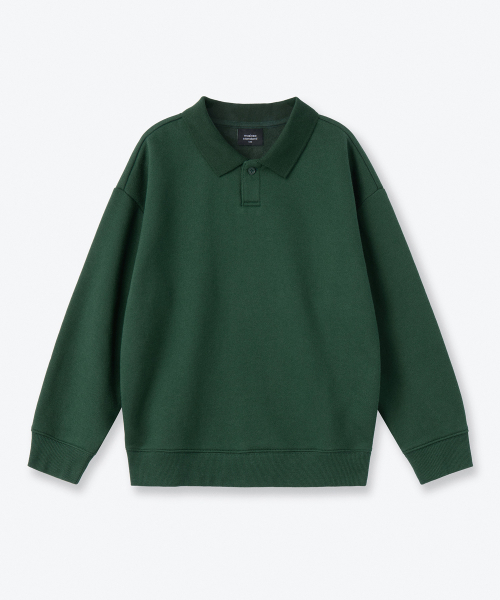 MUSINSA STANDARD KIDS（ムシンサスタンダードキッズ）の「起毛オーバーサイズカラー付きスウェットシャツ[グリーン]（スウェット・レディース・その他・130/140/150/160/120/100/110）」の2枚目の写真