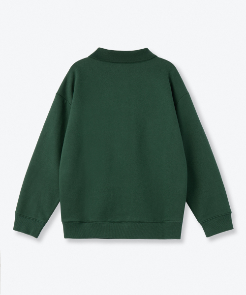 MUSINSA STANDARD KIDS（ムシンサスタンダードキッズ）の「起毛オーバーサイズカラー付きスウェットシャツ[グリーン]（スウェット・レディース・その他・130/140/150/160/120/100/110）」の3枚目の写真