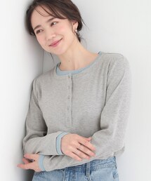 SHOO・LA・RUE | 【洗濯機可/S-LL】1枚でサマ見え レイヤード風配色 ヘンリーネックロンT(Tシャツ/カットソー)