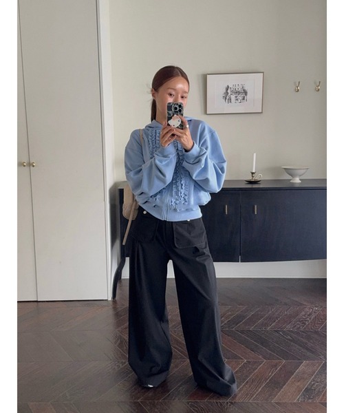 LYEON（リヨン）の「フリルパーカー/フーディー（パーカー・レディース・ブラック/ピンク/ブルー・FREE）」の14枚目の写真