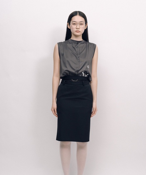KEISUKEYOSHIDA（ケイスケヨシダ）の「Back Lining Sleeveless Top（シャツ/ブラウス・レディース・ブラック/グレー・M/L）」の2枚目の写真