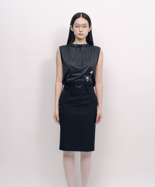 KEISUKEYOSHIDA（ケイスケヨシダ）の「Back Lining Sleeveless Top（シャツ/ブラウス・レディース・ブラック/グレー・M/L）」の3枚目の写真