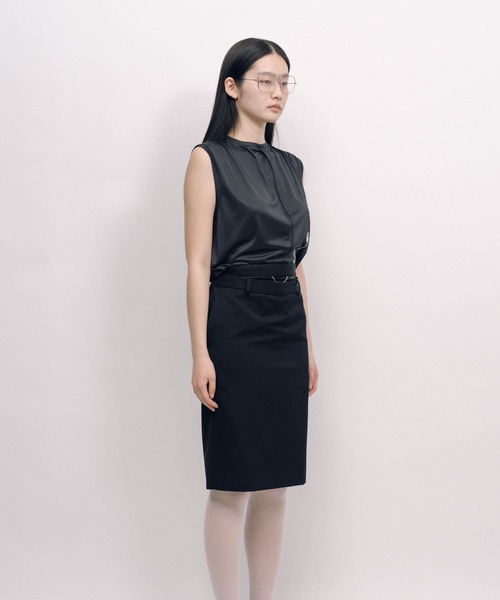 KEISUKEYOSHIDA（ケイスケヨシダ）の「Back Lining Sleeveless Top（シャツ/ブラウス・レディース・ブラック/グレー・M/L）」の4枚目の写真