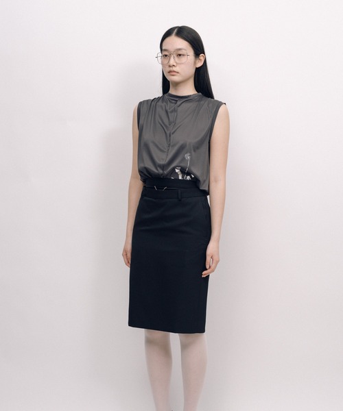 KEISUKEYOSHIDA（ケイスケヨシダ）の「Back Lining Sleeveless Top（シャツ/ブラウス・レディース・ブラック/グレー・M/L）」の14枚目の写真