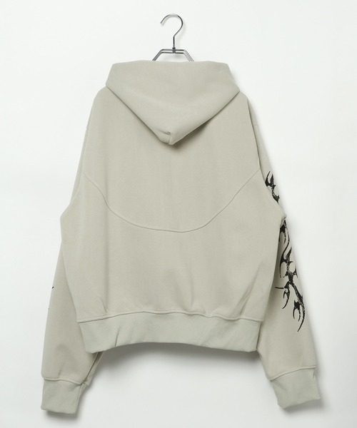 LAND MUSEUM（ランドミュージアム）の「LAND MUSEUM／ファイヤーパターンジップ（裏毛）（パーカー・メンズ・ブラック/ホワイト・LARGE/MEDIUM）」の16枚目の写真