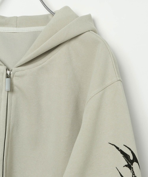 LAND MUSEUM（ランドミュージアム）の「LAND MUSEUM／ファイヤーパターンジップ（裏毛）（パーカー・メンズ・ブラック/ホワイト・LARGE/MEDIUM）」の19枚目の写真