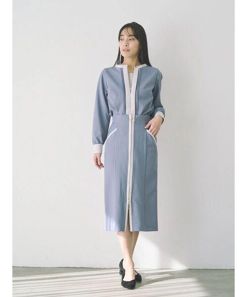 TONAL（トーナル）の「バイカラーピンタック2WAYブラウス（シャツ/ブラウス・レディース・ネイビー/ブルー/オフホワイト・MEDIUM）」の10枚目の写真