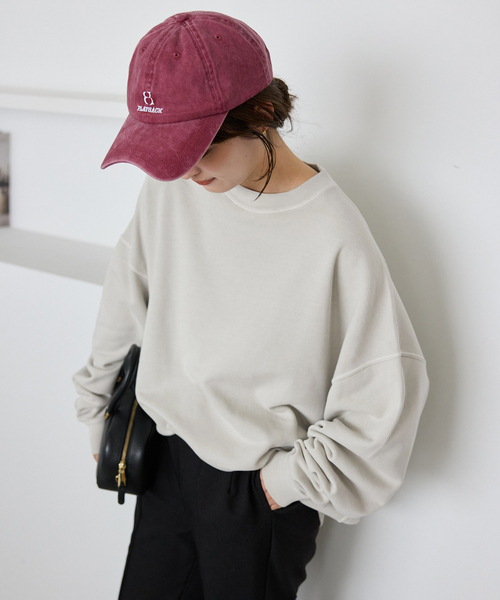 SLOBE IENA(スローブイエナ)の「《WEB限定/追加2》ビックシルエットピグメント裏毛プルオーバー(スウェット・レディース・ブラック系その他・FREE)」の19枚目の写真