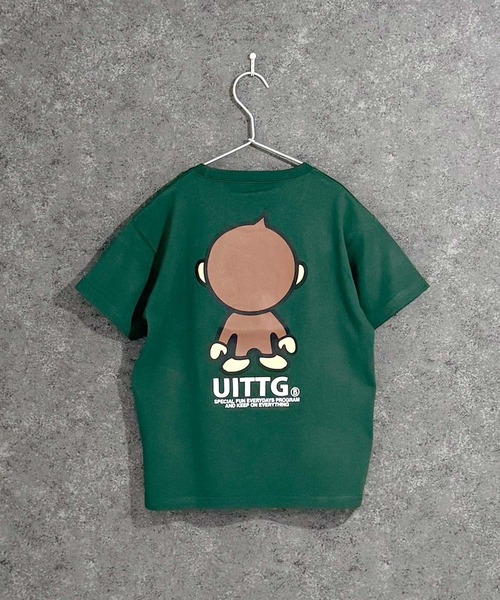 Universal Style Wear（ユニバーサルスタイルウェア）の「キッズ UITTG 半袖Tシャツ（Tシャツ/カットソー・キッズ・ブラック/グレー系その他/ブラック系その他2/オフホワイト/チャコールグレー/ダークグリーン/ブラック系その他/ホワイト系その他2/杢グレー/ホワイト系その他/ホワイト系その他3/ベージュ系その他/ベージュ/パープル/グリーン系その他/グレー系その他2・130cm/140cm/150cm/160cm）」の14枚目の写真