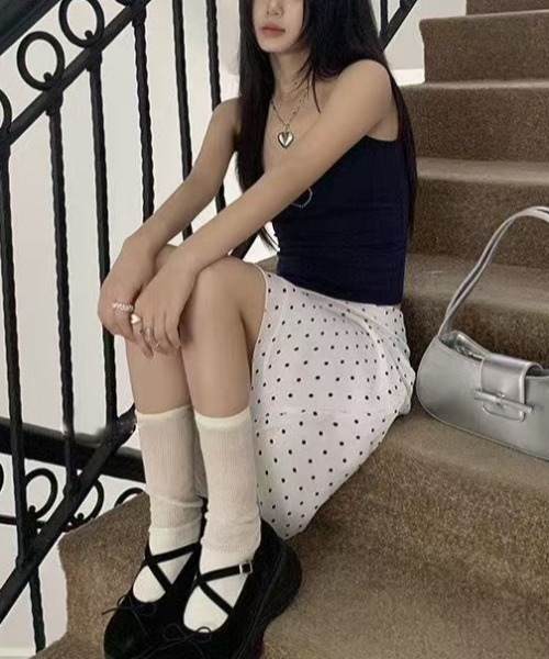 Achic（アシック）の「プチドットリボンAラインスカート（スカート・レディース・ホワイト・M）」の14枚目の写真
