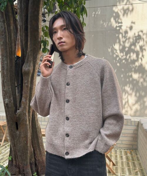 ECORR（エコル）の「フォグアルパカクロップニットプルオーバー : 5 COLORS（ニット/セーター・レディース・グレー/ベージュ/ブラウン/スカイブルー/ライトグリーン・2(L)/3(XL)/1(M)）」の21枚目の写真