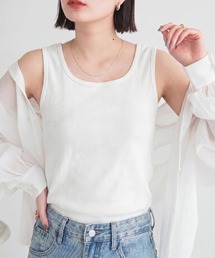 【FRUIT OF THE LOOM】別注 リブタンクトップ コットン100% レディース ベーシック レイヤード インナー カップなし 白/黒/ベージュ/ブラウン ノースリーブ◎