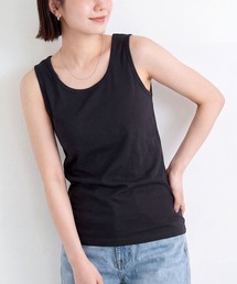 【FRUIT OF THE LOOM】別注 リブタンクトップ コットン100％ レディース ベーシック レイヤード インナー カップなし 白/黒/ベージュ/ブラウン ノースリーブ◎