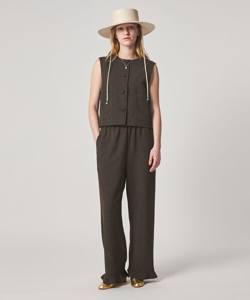 Steven Alan（スティーブンアラン）の「＜Steven Alan＞ツイードライク フリル パンツ（スラックス・レディース・ダークブラウン/ブラック・M/S）」の6枚目の写真