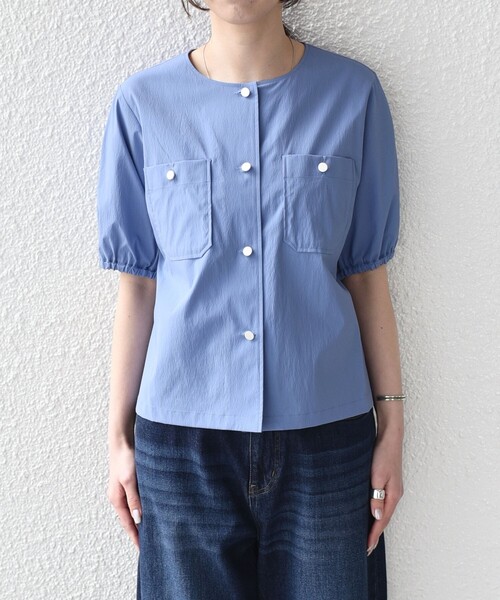 SHIPS Colors(シップス カラーズ)の「SHIPS Colors:〈接触冷感・UVカット・撥水〉マルチファンクション 羽織 シャツ◇(シャツ/ブラウス・レディース・ライトブルー/ブラック/ナチュラル・ONE SIZE)」の14枚目の写真