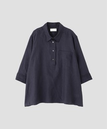 マーガレットハウエル ソフト リネン オープンカラー シャツ ブラウス 21SS MARGARET HOWELL - マーガレットハウエル ソフト リネン オープン