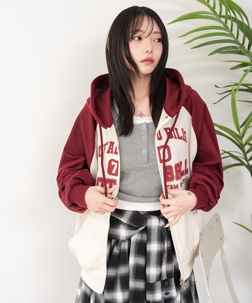 WEGO(ウィゴー)の「WEGO/【26年春夏新作】カレッジラグランジップパーカー(パーカー・レディース・アイボリー/ライトグレー・FREE)」の18枚目の写真