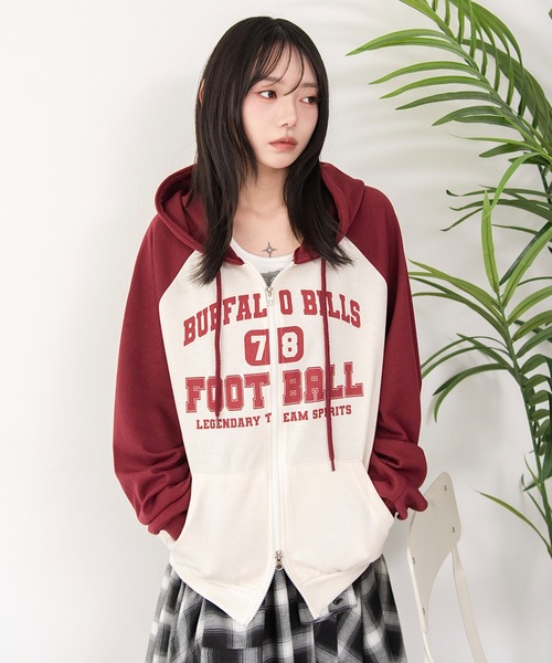 WEGO(ウィゴー)の「WEGO/【26年春夏新作】カレッジラグランジップパーカー(パーカー・レディース・アイボリー/ライトグレー・FREE)」の19枚目の写真