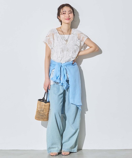 Gready Brilliant(グレディブリリアン)の「チュール刺繍2wayフレンチスリーブブラウス(シャツ/ブラウス・レディース・ブラック/オフホワイト・FREE)」の20枚目の写真