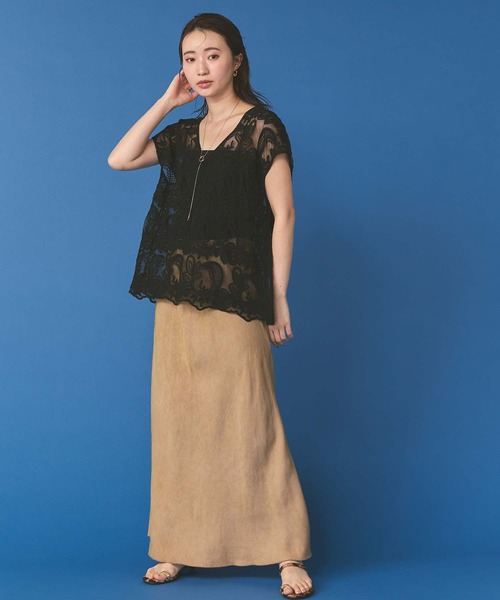 Gready Brilliant(グレディブリリアン)の「チュール刺繍2wayフレンチスリーブブラウス(シャツ/ブラウス・レディース・ブラック/オフホワイト・FREE)」の16枚目の写真