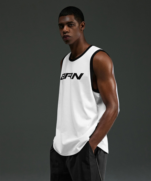 BORN TO WIN（ボーントゥウィン）の「BRN COMFORT FIT SLEEVELESS [WHITE]（Tシャツ/カットソー・メンズ・その他・1/2/3/4）」の2枚目の写真