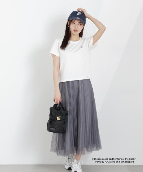 PROPORTION BODY DRESSING(プロポーションボディドレッシング)の「ワンポイントプリントTシャツ(Tシャツ/カットソー・レディース・ダークグレー/ホワイト/ピンク・FREE)」の21枚目の写真