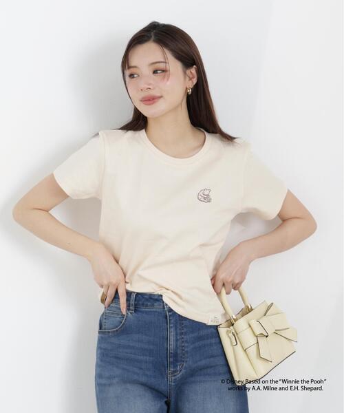 PROPORTION BODY DRESSING(プロポーションボディドレッシング)の「ワンポイントプリントTシャツ(Tシャツ/カットソー・レディース・ダークグレー/ホワイト/ピンク・FREE)」の7枚目の写真