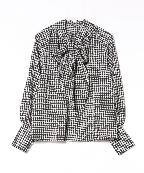 Pittok(ピットク)の「ボウタイ千鳥柄ブラウス(シャツ/ブラウス・レディース・ブラック系その他・MEDIUM)」の11枚目の写真