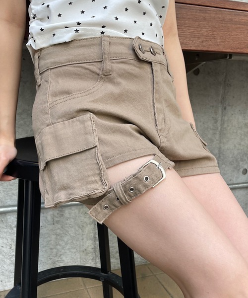 セール】裾ベルト カーゴショートパンツ（カーゴパンツ）｜ROGER AND