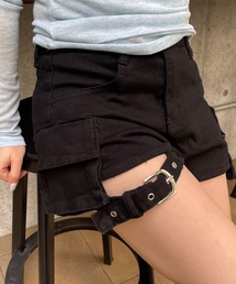 裾ベルト カーゴショートパンツ