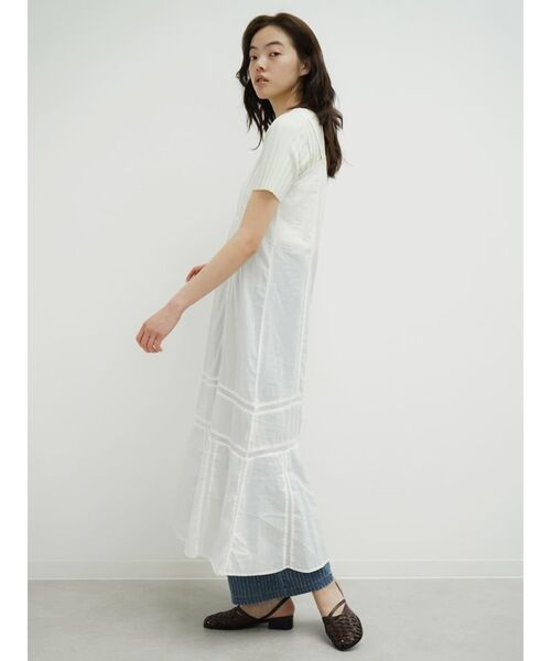 FIKA.（フィーカ）の「Cotton lace camisole onepiece（ワンピース・レディース・ブラック/ホワイト・MEDIUM）」の5枚目の写真