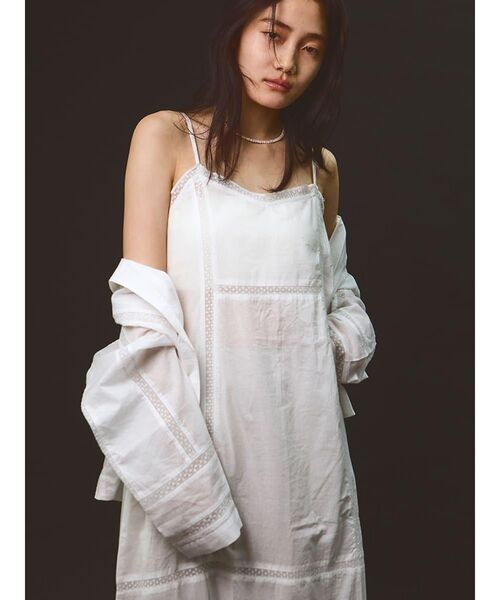 FIKA.（フィーカ）の「Cotton lace camisole onepiece（ワンピース・レディース・ブラック/ホワイト・MEDIUM）」の11枚目の写真