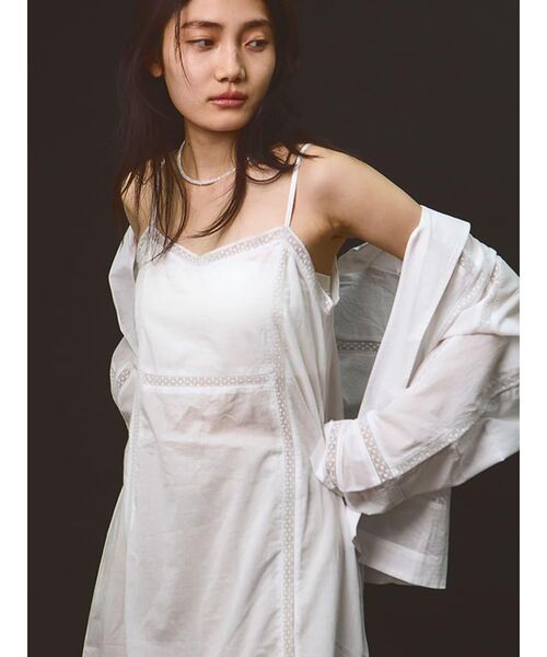 FIKA.（フィーカ）の「Cotton lace camisole onepiece（ワンピース・レディース・ブラック/ホワイト・MEDIUM）」の12枚目の写真