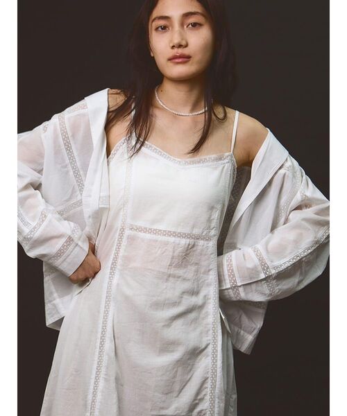 FIKA.（フィーカ）の「Cotton lace camisole onepiece（ワンピース・レディース・ブラック/ホワイト・MEDIUM）」の14枚目の写真