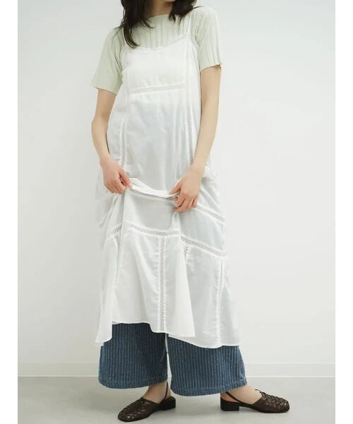 FIKA.（フィーカ）の「Cotton lace camisole onepiece（ワンピース・レディース・ブラック/ホワイト・MEDIUM）」の6枚目の写真