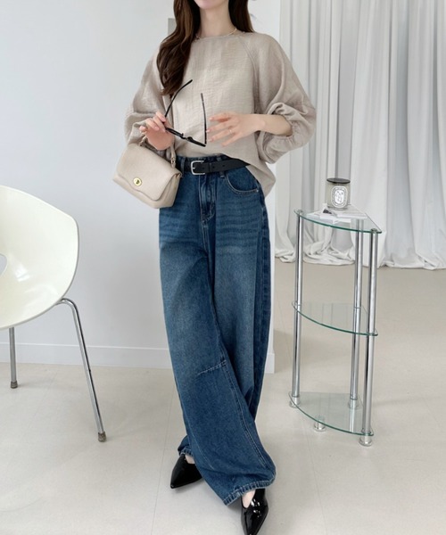 Ada.(エイダ)の「シアーラグラン切り替え ボリュームスリーブブラウス(シャツ/ブラウス・レディース・ベージュ/ブラック/アイボリー・FREE)」の17枚目の写真