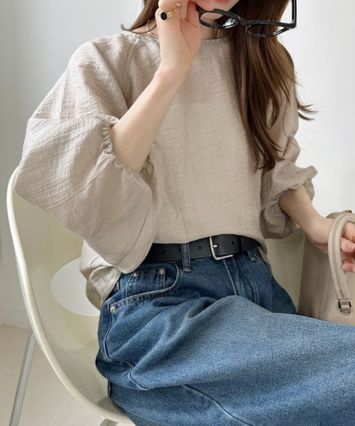 Ada.(エイダ)の「シアーラグラン切り替え ボリュームスリーブブラウス(シャツ/ブラウス・レディース・ベージュ/ブラック/アイボリー・FREE)」の20枚目の写真