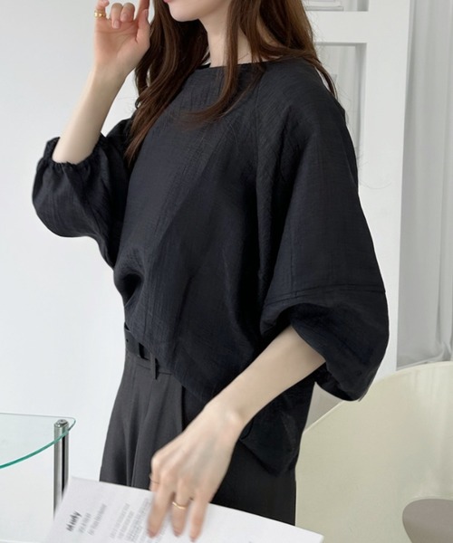 Ada.(エイダ)の「シアーラグラン切り替え ボリュームスリーブブラウス(シャツ/ブラウス・レディース・ベージュ/ブラック/アイボリー・FREE)」の10枚目の写真