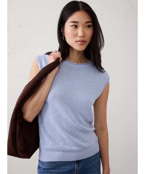 BANANA REPUBLIC FACTORY STORE(バナナリパブリック ファクトリーストア)の「BANANA REPUBLIC FACTORY STORE ラミーコットン セーター タンクトップ(ニット/セーター・レディース・ブラウン/ライトブルー/ベージュ・L/M/S/XS)」の3枚目の写真