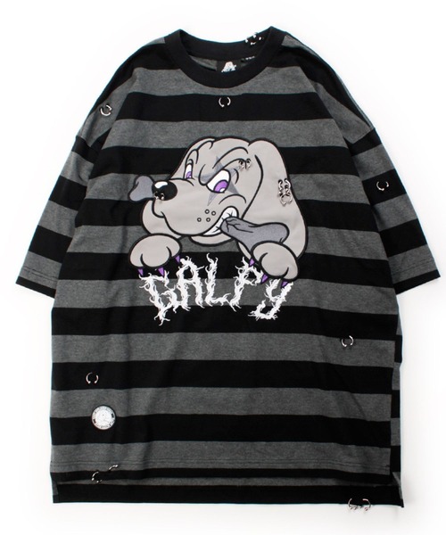 GALFY（ガルフィー）バチバチピアスTEE/ビッグプリント 半袖Tシャツ