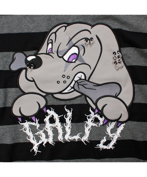 GALFY（ガルフィー）の「GALFY（ガルフィー）バチバチピアスTEE/ビッグプリント 半袖Tシャツ ストリート グランジ ユニセックス（Tシャツ/カットソー・メンズ・スミクロ/ブラック/ブラック系その他・M/L/LL）」の11枚目の写真
