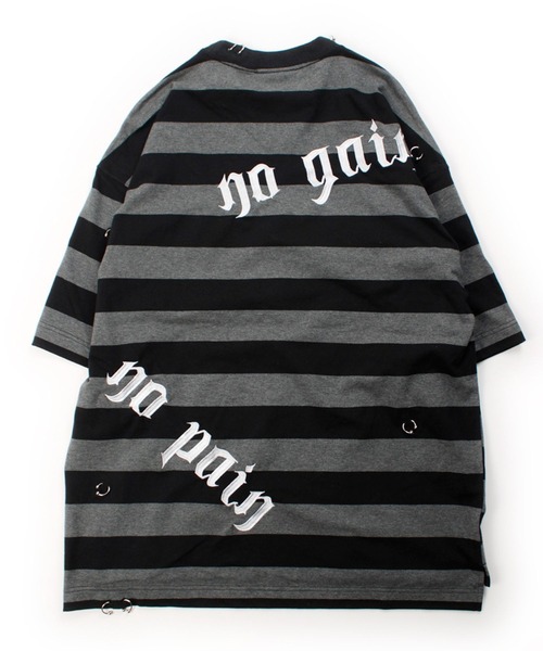 GALFY（ガルフィー）の「GALFY（ガルフィー）バチバチピアスTEE/ビッグプリント 半袖Tシャツ ストリート グランジ ユニセックス（Tシャツ/カットソー・メンズ・スミクロ/ブラック/ブラック系その他・M/L/LL）」の9枚目の写真
