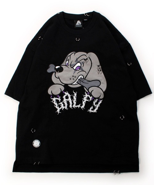 GALFY（ガルフィー）の「GALFY（ガルフィー）バチバチピアスTEE/ビッグプリント 半袖Tシャツ ストリート グランジ ユニセックス（Tシャツ/カットソー・メンズ・スミクロ/ブラック/ブラック系その他・M/L/LL）」の5枚目の写真