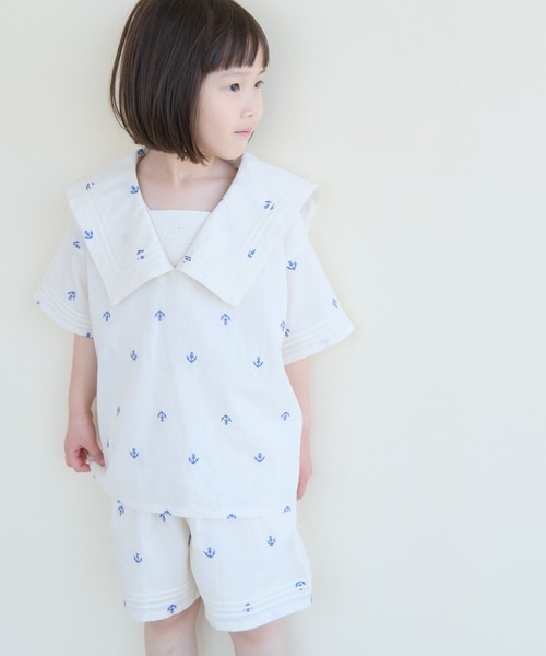LOWRYS FARM(ローリーズファーム)の「INDIAISセーラーシャツ 637787(シャツ/ブラウス・キッズ・アイボリー/ブラック・120cm/110cm/150cm/140cm/130cm)」の2枚目の写真