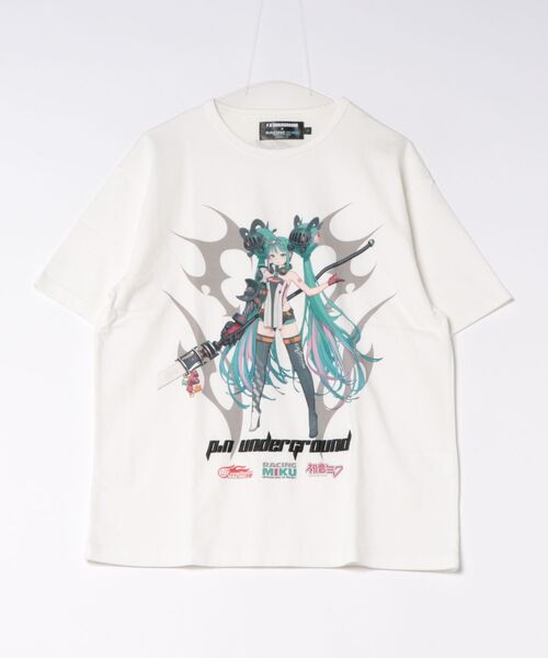 JUGLANS(ユグランス)の「【P.N.UNDERGROUND】フロントレーシングミク TEE(Tシャツ/カットソー・メンズ・ホワイト/ブラック/グレー・L/M/XL)」の1枚目の写真