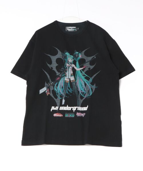 JUGLANS(ユグランス)の「【P.N.UNDERGROUND】フロントレーシングミク TEE(Tシャツ/カットソー・メンズ・ホワイト/ブラック/グレー・L/M/XL)」の2枚目の写真
